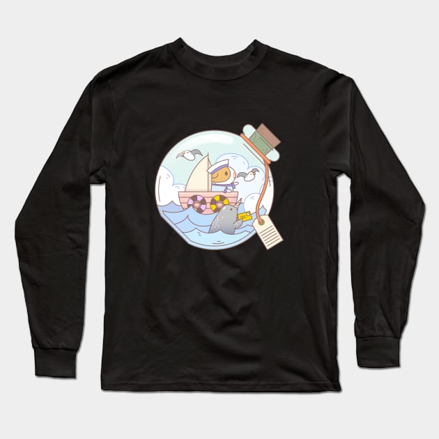 Bubu and Moonch, A Jar of Adventure Long Sleeve T-Shirt by Noristudio